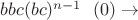 $bbc(bc)^{n-1}\ \ (0)\to$ $bbc(bc)^{n-1}\ \ (0)\to$