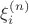 $\xi _i ^ {(n)}$