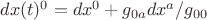 $dx(t)^0=dx^0+g_{0a}dx^a/g_{00}$