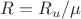 $R=R_u/ \mu$
