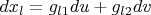 $dx_l=g_{l1}du+g_{l2}dv$