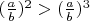 $ (\frac{a}{b})^2>(\frac{a}{b})^3 $