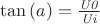 \tan \left( a \right) ={\frac {{\it U0}}{{\it Ui}}}