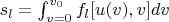 $s_l=\int_{v=0}^{v_0}f_l[u(v),v]dv$