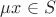 $\mu x\in S$