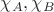$\chi_A,\chi_B$