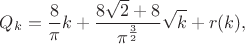 $$
Q_k=\frac8\pi k+\frac{8\sqrt2+8}{\pi^{\frac32}}\sqrt k+r(k),
$$