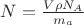 $N = \frac{V \rho N_A}{m_a}$