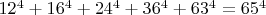 $12^4+16^4+24^4+36^4+63^4=65^4$