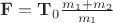$\mathbf F = \mathbf T_0 \frac{m_1 + m_2}{m_1}$ $\mathbf F = \mathbf T_0 \frac{m_1 + m_2}{m_1}$