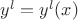 $y^l=y^l(x)$