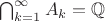 $\bigcap_{k=1}^\infty A_k=\mathbb Q$ $\bigcap_{k=1}^\infty A_k=\mathbb Q$