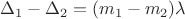 $$\Delta_1-\Delta_2=(m_1-m_2)\lambda$$ $$\Delta_1-\Delta_2=(m_1-m_2)\lambda$$