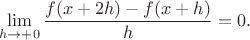 $$\lim_{h\to+0}\frac{f(x+2h)-f(x+h)}h=0.$$