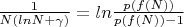$\frac 1 {N(lnN+\gamma)}=ln\frac {p(f(N))} {p(f(N))-1}$