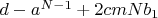 $d-a^{N-1}+2cmNb_1$