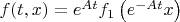 $f(t,x)=e^{At} f_{1} \left(e^{-At} x\right)$