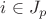 $i\in J_p$