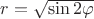 $r=\sqrt{\sin{2\varphi}}$