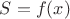 $S=f(x)$