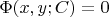 $\Phi(x,y;C)=0$