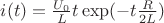 $i(t)=\frac{U_0}{L} t \exp(-t \frac{R}{2L})$