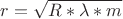$r=\sqrt{R*\lambda*m$