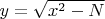 $y=\sqrt{x^2-N}$