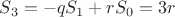 $S_3=-qS_1+rS_0=3r$