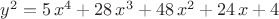 ${y}^{2}=5\,{x}^{4}+28\,{x}^{3}+48\,{x}^{2}+24\,x+4$