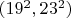 $(19^2, 23^2)$