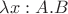 $\mathbf{\lambda}x:A . B$