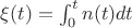 $\xi(t)=\int_{0}^{t}n(t)dt$