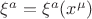 $\xi ^{a}=\xi ^{a}(x^{\mu})$