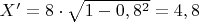$X'=8\cdot\sqrt{1-0,8^2}=4,8$