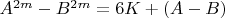 $A^{2m} - B^{2m} = 6K + (A - B)$