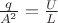 $\frac{q}{A^2}=\frac{U}{L}$