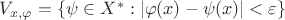 $V_{x,\varphi} = \{ \psi \in X^*: |\varphi(x) - \psi(x)| < \varepsilon \}$