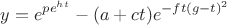 $$y=\mathmr{e}^{p\mathmr{e}^{ht}}-(a+ct)\mathmr{e}^{-ft(g-t)^2}$$