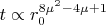$t\propto r_0^{8\mu^2 - 4\mu + 1}$