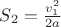 $S_2=\frac{v_1^2}{2a}$
