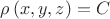 $\rho \left( {x,y,z}\right)=C$