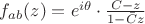 $f_{ab}(z) = e^{i\theta}\cdot\frac{C-z}{1-\bar{C}z}$