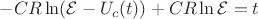 $-CR\ln(\mathcal{E}-U_c(t))+CR\ln\mathcal{E}=t$