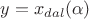 $y={x_{dal}}(\alpha )$