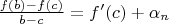 $\frac{f(b)-f(c)}{b-c}=f'(c) + \alpha_n$