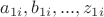 $a_{1i},b_{1i},...,z_{1i}$