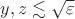 $y,z\lesssim \sqrt\varepsilon$