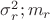$\sigma_r^2; m_r$