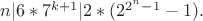 $n|6*7^{k+1}|2*(2^{2^n-1}-1).$